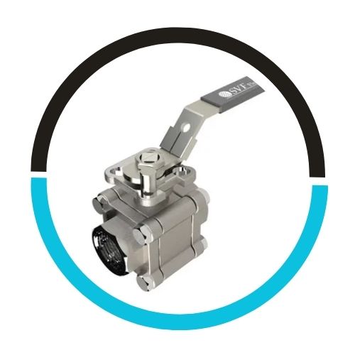 Three Piece Design OD Base Ball Valve in UAE
